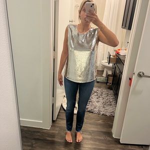 Diane Von Furstenberg Sequin and Satin Top